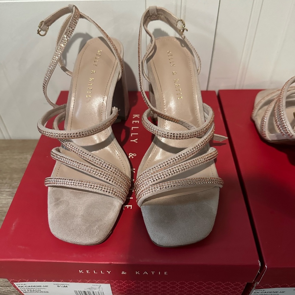 Kelly & Katie Beige Strappy Heels